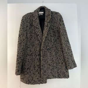 Mango Chevron Wool Coat